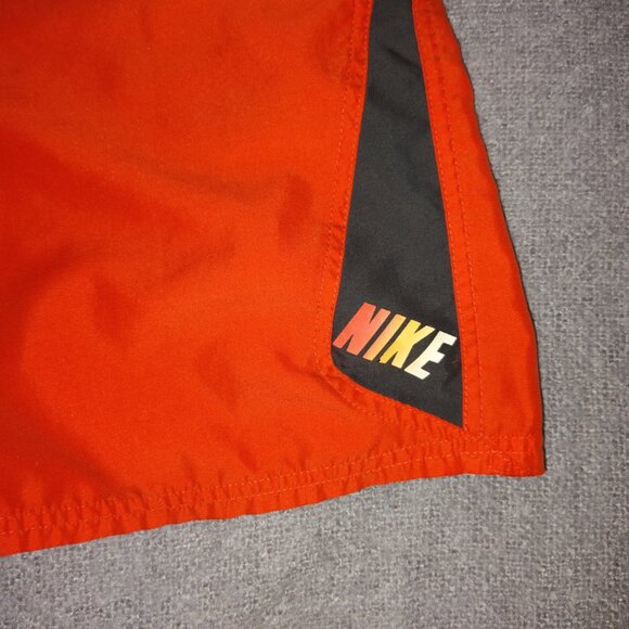 Vintage Nike Swim Shorts Size XL Orange Center Swoosh Lined - Picture 4 of 16